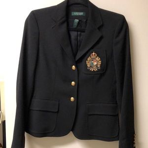 Lauren RL black blazer with crest 4P